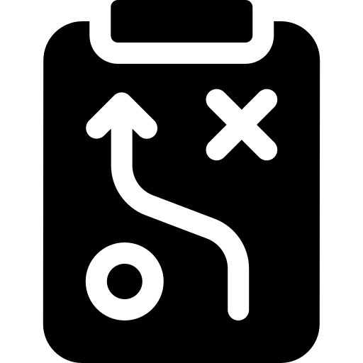 clipboard with shapes on representing tactics icon