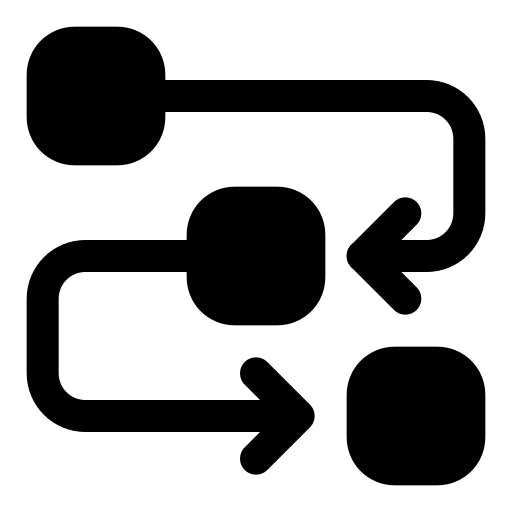 icon of squares and arrows to represent workflow